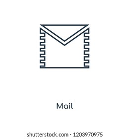 Mail concept line icon. Linear Mail concept outline symbol design. This simple element illustration can be used for web and mobile UI/UX.