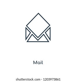 Mail concept line icon. Linear Mail concept outline symbol design. This simple element illustration can be used for web and mobile UI/UX.