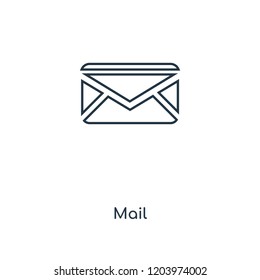 Mail concept line icon. Linear Mail concept outline symbol design. This simple element illustration can be used for web and mobile UI/UX.