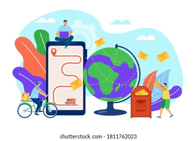 Mail concept, messages, letters and communication by post or internet, send letters vector illustration. Marketing e-mail . Mailbox and envelopes. Contacts, correspondence and mailing.