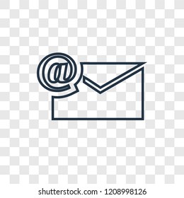 Mail concept vector linear icon isolated on transparent background, Mail concept transparency concept in outline style