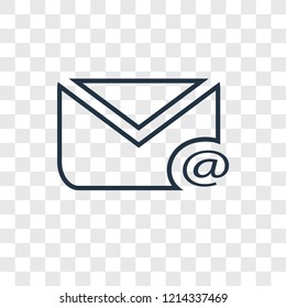 Mail concept vector linear icon isolated on transparent background, Mail concept transparency concept in outline style