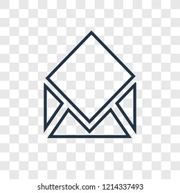 Mail concept vector linear icon isolated on transparent background, Mail concept transparency concept in outline style