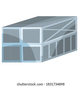 mail container in gray, cartoon illustration, isolated object on white background, vector, eps
