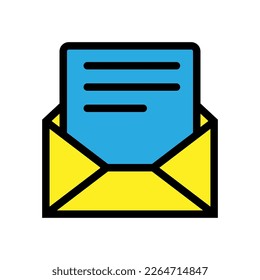 Línea de icono de contenido de correo aislada en fondo blanco. Icono delgado plano negro sobre el estilo de contorno moderno. Símbolo lineal y trazo editable. Ilustración vectorial de trazo simple y píxel perfecto