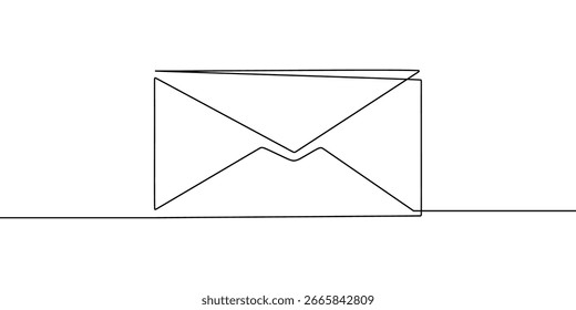 Mail continuous line one art icon email letter vector paper message. Line continuous art newsletter sketch outline contact plane illustration business single doodle arrow journey travel send fly post.