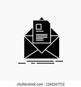 mail, contract, letter, email, briefing Glyph Icon. Vector isolated illustration