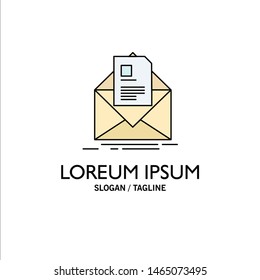 mail, contract, letter, email, briefing Flat Color Icon Vector. Vector Icon Template background