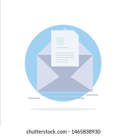 mail, contract, letter, email, briefing Flat Color Icon Vector. Vector Icon Template background