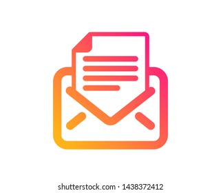Mail correspondence icon. Read Message sign. E-mail symbol. Classic flat style. Gradient mail correspondence icon. Vector