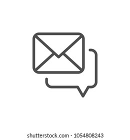 Mail correspondence line icon