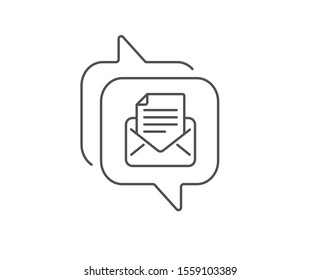 Mail correspondence line icon. Chat bubble design. Read Message sign. E-mail symbol. Outline concept. Thin line mail correspondence icon. Vector