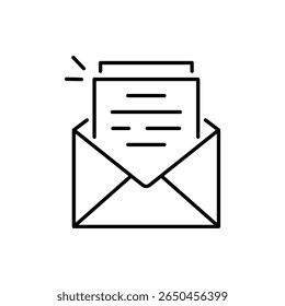 Ícone de linha de correspondência por email. Uma linha contínua com curva. Leia o sinal de Mensagem. Símbolo de email. Faixa de opções de estrutura de tópicos única de correspondência por email. Padrão de curva de loop. Vetor