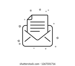 Mail correspondence line icon. Read Message sign. E-mail symbol. Geometric shapes. Random cross elements. Linear Mail correspondence icon design. Vector