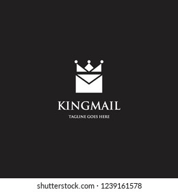 mail and crown logo icon vector