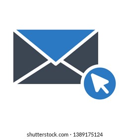 mail cursor glyph double color icon