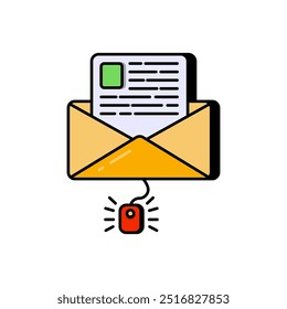 Mail Data Advertisement Fill Color Icon, Vector illustration.