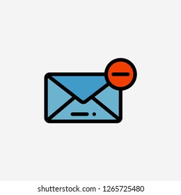 Mail delete concept line icon. Simple element illustration. Mail delete concept outline symbol design. Can be used for web and mobile UI/UX . Modern vector style.modern vector style.
