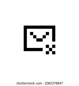 Mail löschen Pixel perfekte Symboldesign. Flaches Design einzeln auf weißem Hintergrund. Vektorgrafik