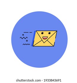 Mail delivery cute illustration. Easy to edit with vector file. Can use for your creative content. Especially about telecommunication and information.