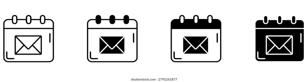 Mail delivery date icon vector. Postal schedule illustration sign. Delivery time symbol. Shipping calendar logo or mark.