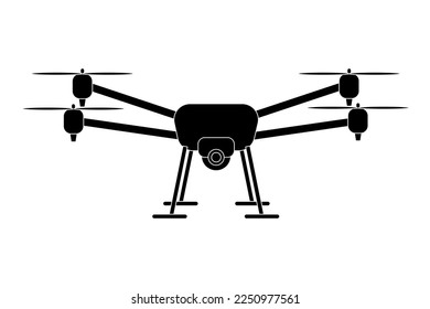 mail delivery drones quadcopters with camera on background