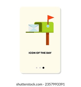 Mail delivery flat vector icon. Letter, envelope, letter box isolated vector sign. Communication and service concept. Vector illustration symbol elements for web design and apps