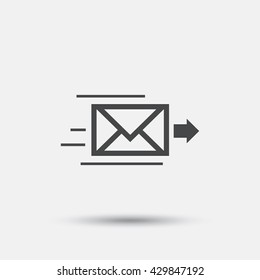 Mail delivery icon. Envelope symbol. Message sign. Mail navigation button. Flat envelope web icon on white background. Vector
