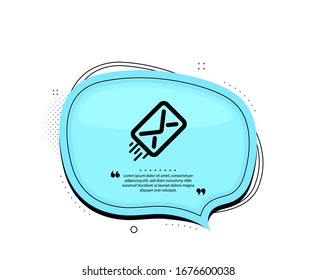 Mail delivery icon. Quote speech bubble. Message correspondence sign. E-mail symbol. Quotation marks. Classic e-mail icon. Vector