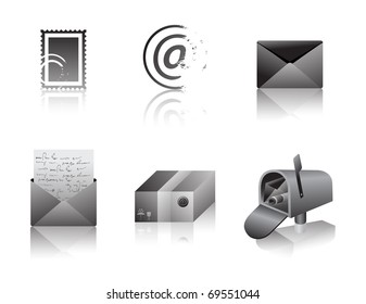 Mail and delivery icon set