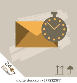 Mail Delivery Icon, vector mail delivery sign.
