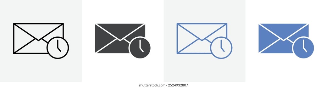 ícone de tempo de entrega de email vetor definir uso para web