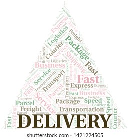 Mail Delivery word cloud. Wordcloud made with text only.