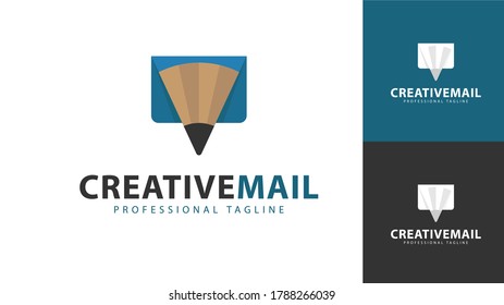 Mail design combined with pencil. vector