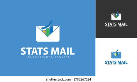 Mail design combined with stats. vector