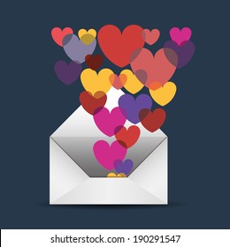 Mail design over blue background, vector illustration