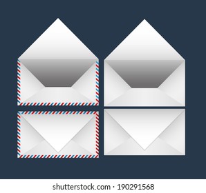 Mail design over blue background, vector illustration