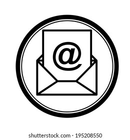 Mail design over white background, vector illustration