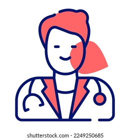 Mail doctor avatar vector icon, physician vector design