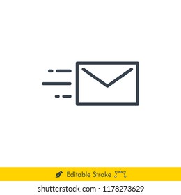 Mail (Document) Delivery Icon / Vector - In Line / Stroke Design