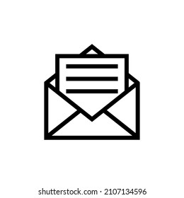 Mail with document line icon