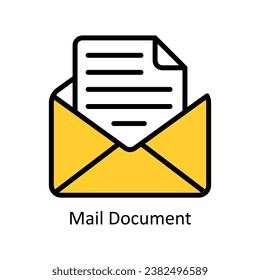 Mail Document vector Filled outline Design illustration. Symbol on White background EPS 10 File 
