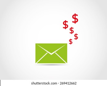 Mail Dollar Bill Invoice
