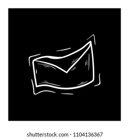 mail doodle icon flat black 