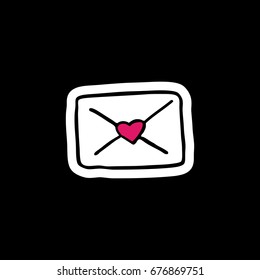 mail doodle icon, sticker