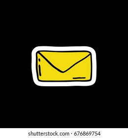 mail doodle icon, sticker