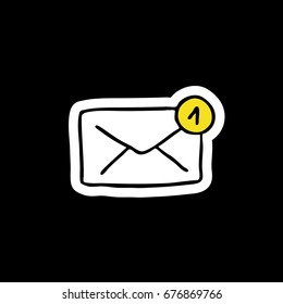 mail doodle icon, sticker