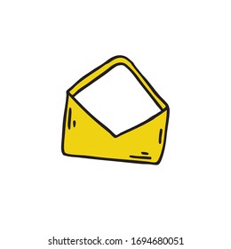 mail doodle icon, vector illustration