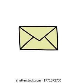 mail doodle icon, vector illustration