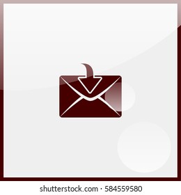 Mail down arrow. Internet button.